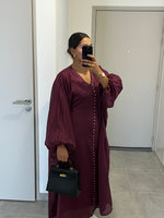Abaya violette perlé